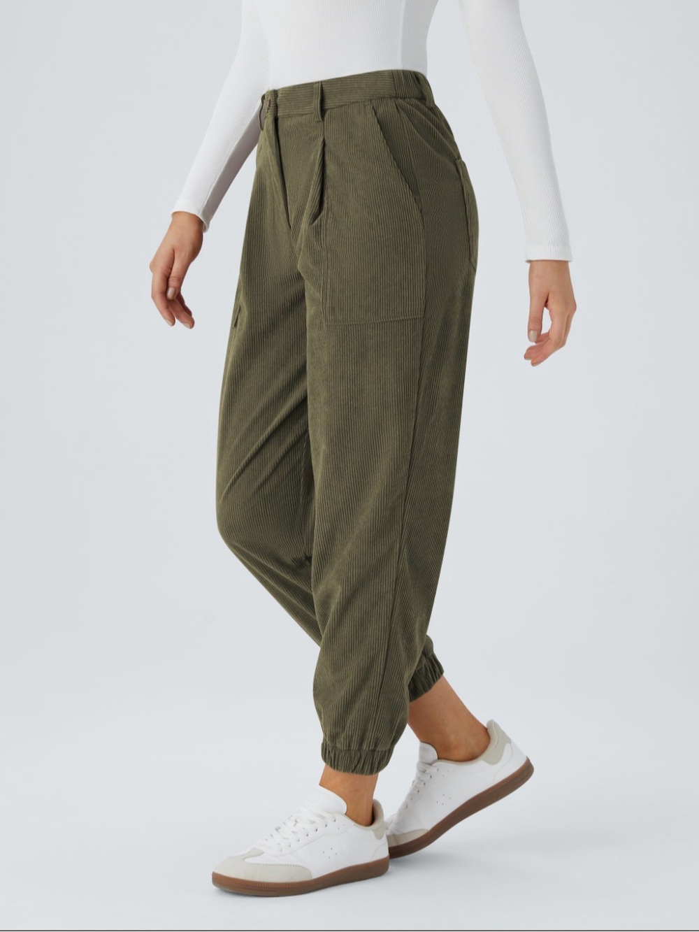 HALARA Olive Green Corduroy Joggers